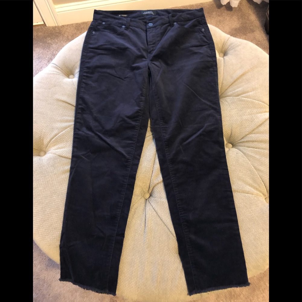 Talbots Slim Ankle/Frayed Hem Navy Cords 8 NWOT